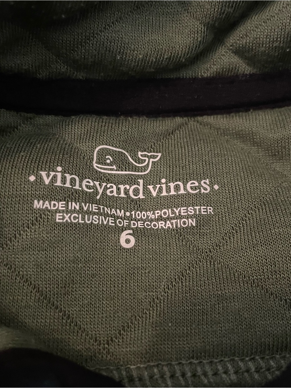 Vineyard Vines Olive Green Quilted Pullover Hoodie - Picture 5 of 5